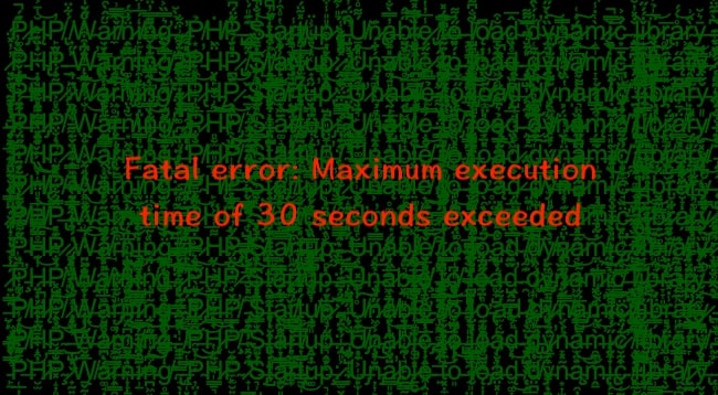 Maximum execution time of 30 seconds exceeded
