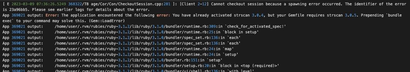 解決 You have already activated x, but your Gemfile requires y