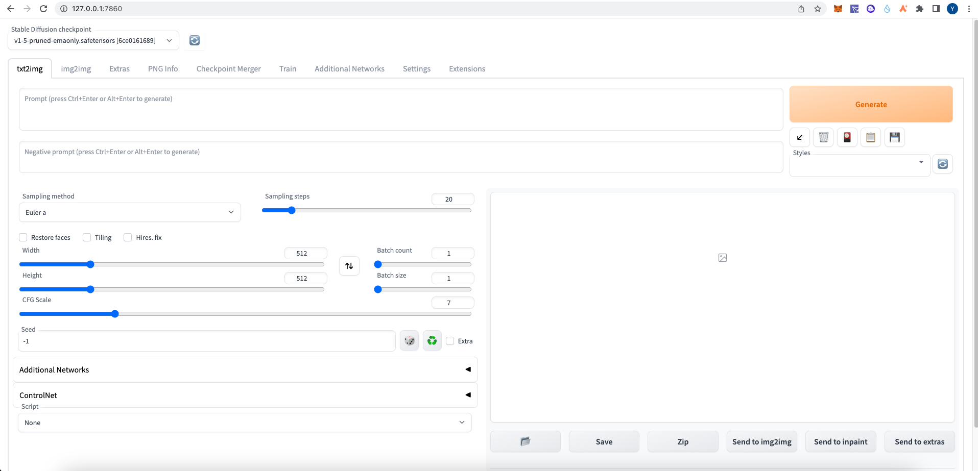 執行 Stable Diffusion web UI 執行 Stable Diffusion web UI