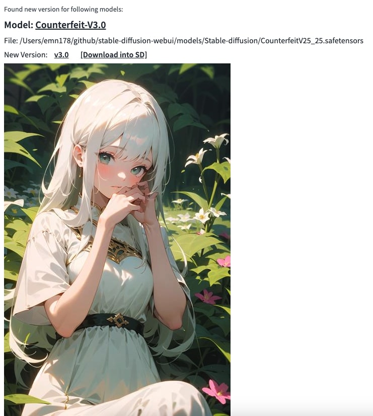 Found new version for following models: Found new version for following models: