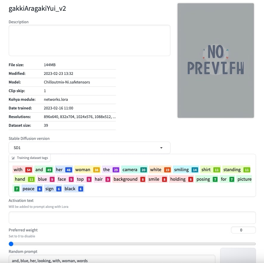 Lora Metadata