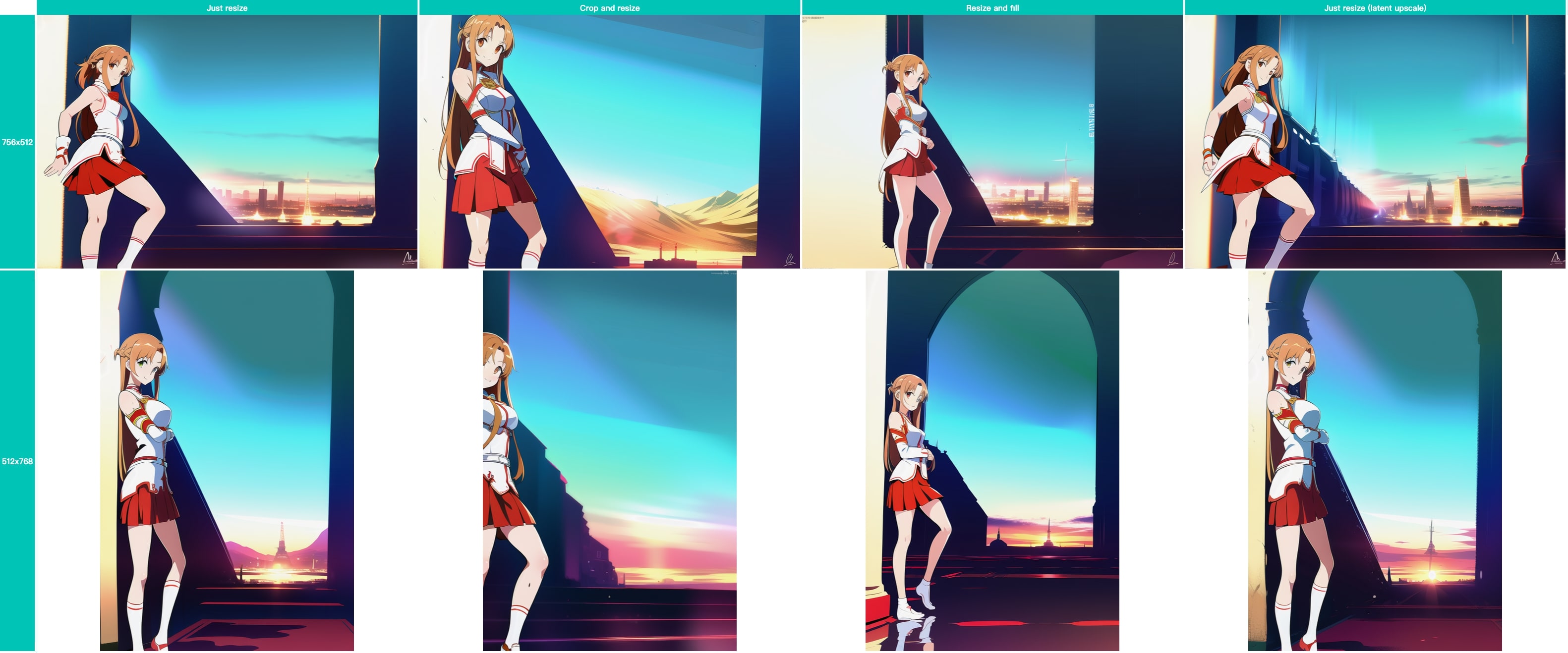 不同影調整大小方式 (resize) 降噪強度 0.7 輸出結果 不同影調整大小方式 (resize) 降噪強度 0.7 輸出結果